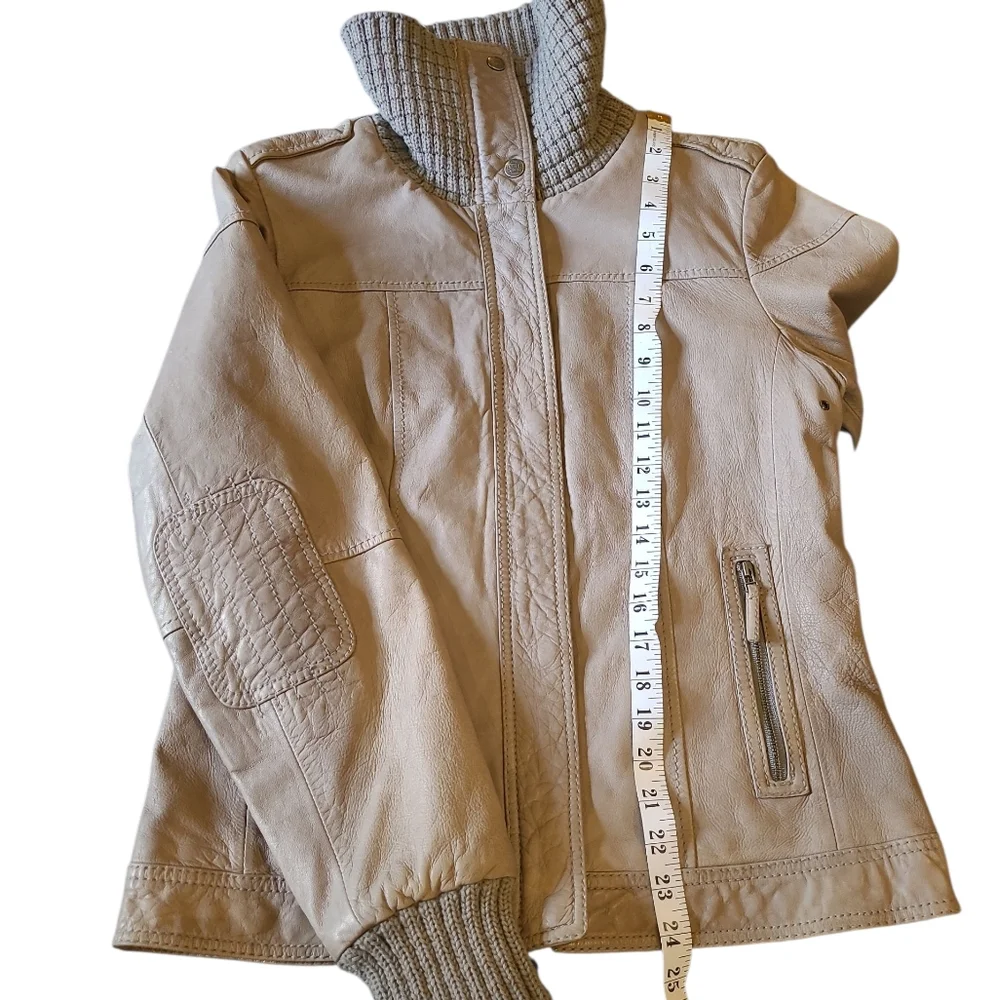 Women's Eddie Bauer Lamb Leather Jacket Medium Light Grey - Picture 15 of 15